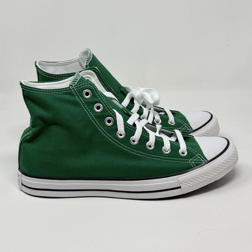 Converse All Star Sneakers Mens 9.5 Green Canvas High Top Classic Grunge Shoes - Picture 2 of 16